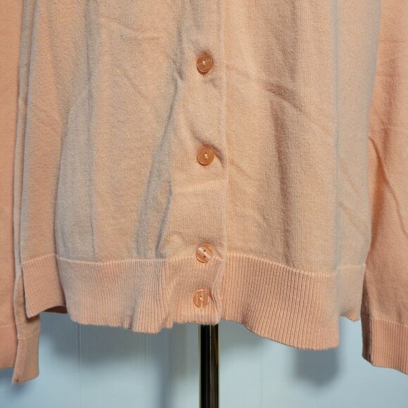 Karen Scott Medium Light Peach Classic Lightweight Button Up Longsleeve Sweater - Picture 4 of 10